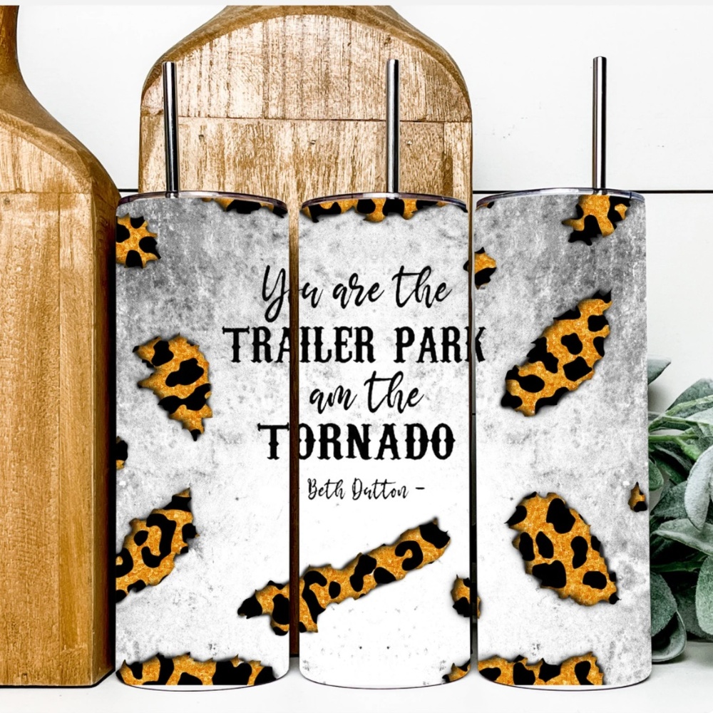 Yellowstone Beth Dutton Tornado Grunge 20 oz Skinny Inspired Tumblers